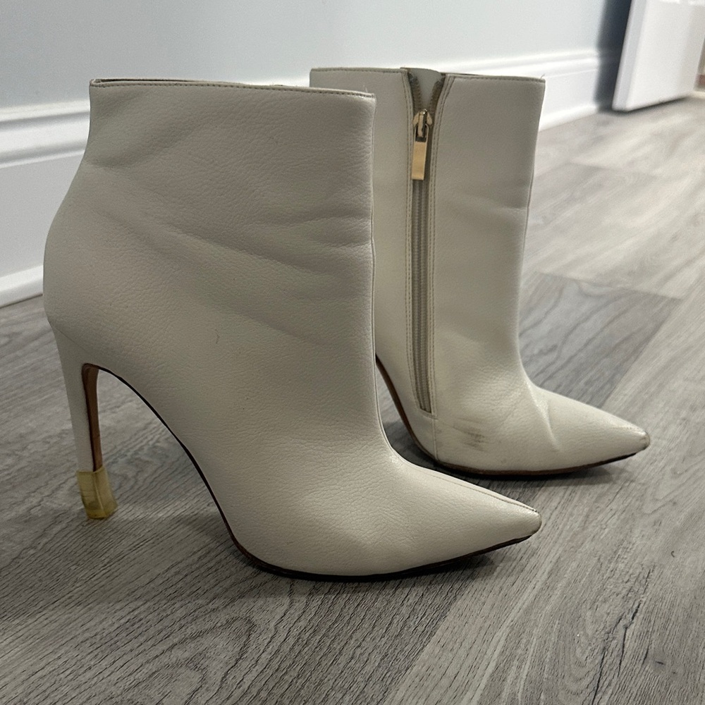 RAYE Cream Heeled Boots